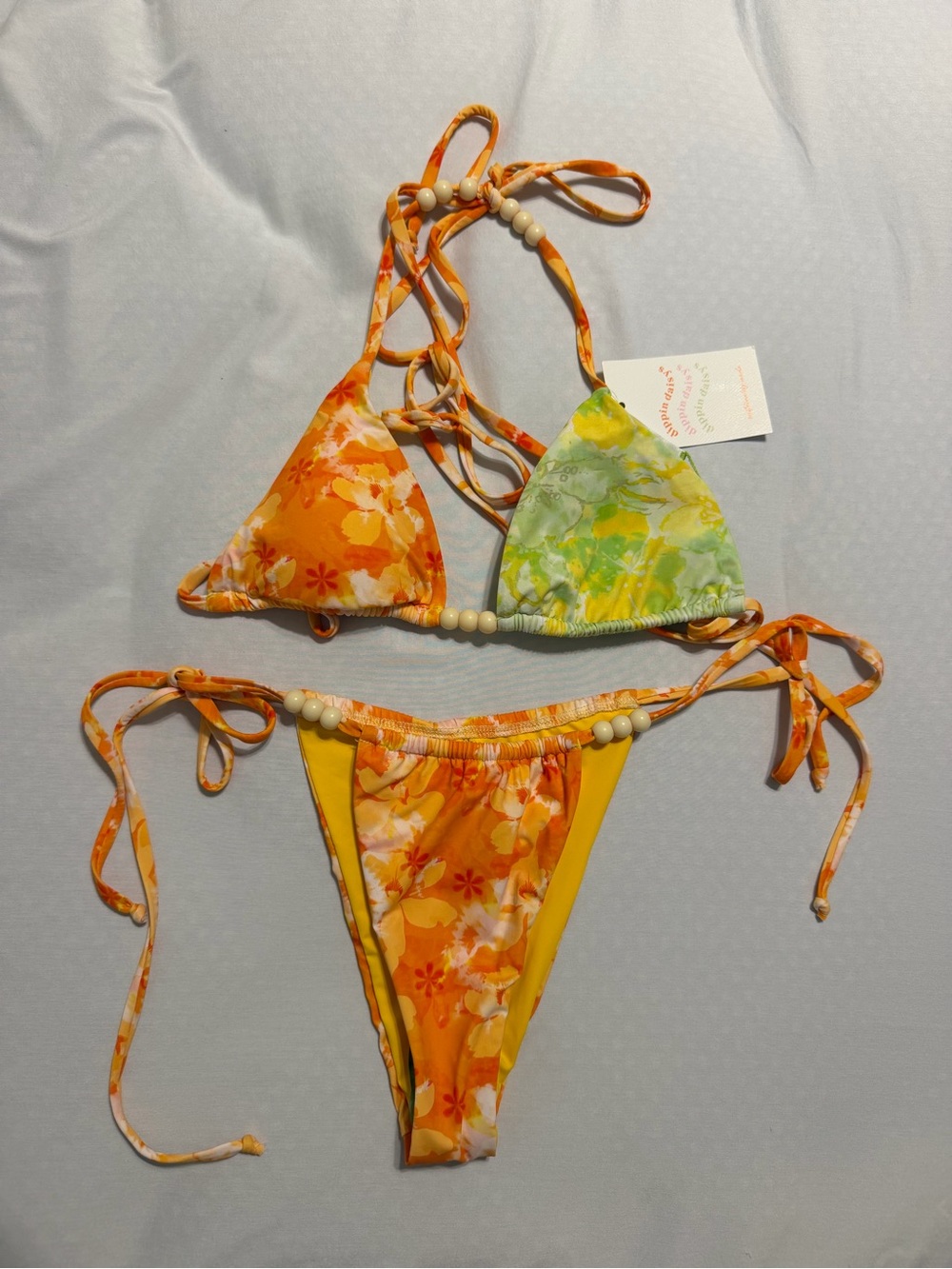 Dippin' Daisy's Orange & Green Floral Two-Piece Bikini